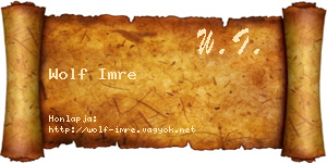 Wolf Imre névjegykártya